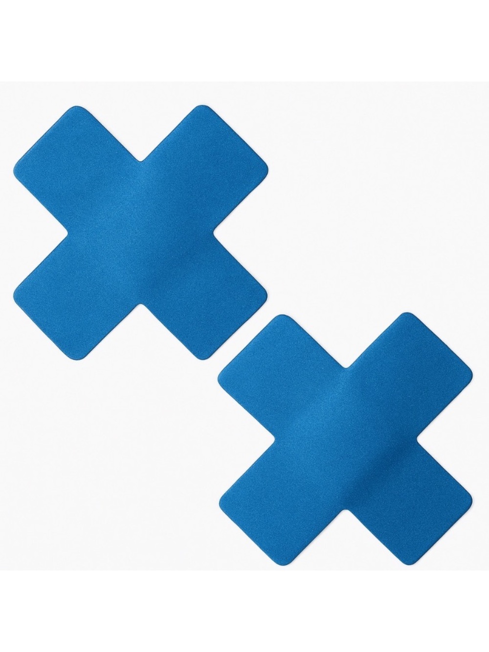 Blue X Shaped Nipple Pasties | Satin Festival Rave Covers